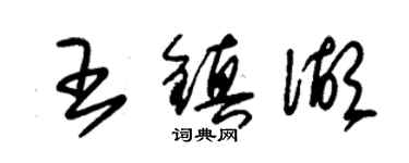 朱錫榮王鎮湖草書個性簽名怎么寫