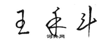 駱恆光王禾鬥草書個性簽名怎么寫