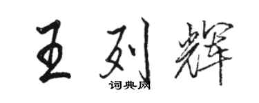 駱恆光王列輝行書個性簽名怎么寫