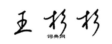 梁錦英王杉杉草書個性簽名怎么寫