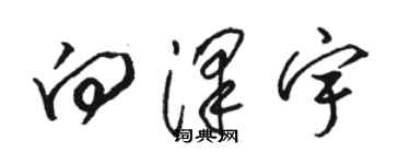 駱恆光向澤宇草書個性簽名怎么寫