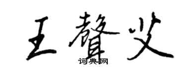王正良王聲艾行書個性簽名怎么寫