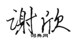 駱恆光謝欣行書個性簽名怎么寫