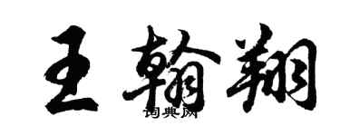 胡問遂王翰翔行書個性簽名怎么寫