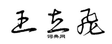 曾慶福王立飛草書個性簽名怎么寫