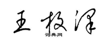 梁錦英王枚澤草書個性簽名怎么寫