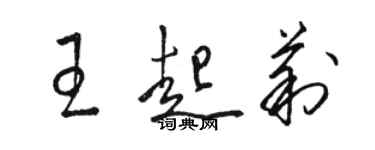 駱恆光王起莉草書個性簽名怎么寫