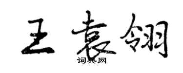 曾慶福王袁翎行書個性簽名怎么寫