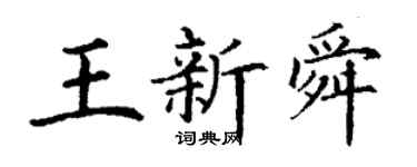 丁謙王新舜楷書個性簽名怎么寫