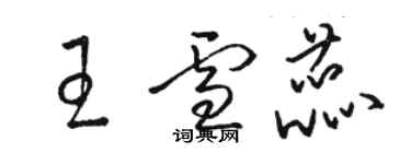 駱恆光王雪蕊草書個性簽名怎么寫