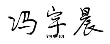 曾慶福馮宇晨行書個性簽名怎么寫