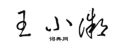 駱恆光王小微草書個性簽名怎么寫