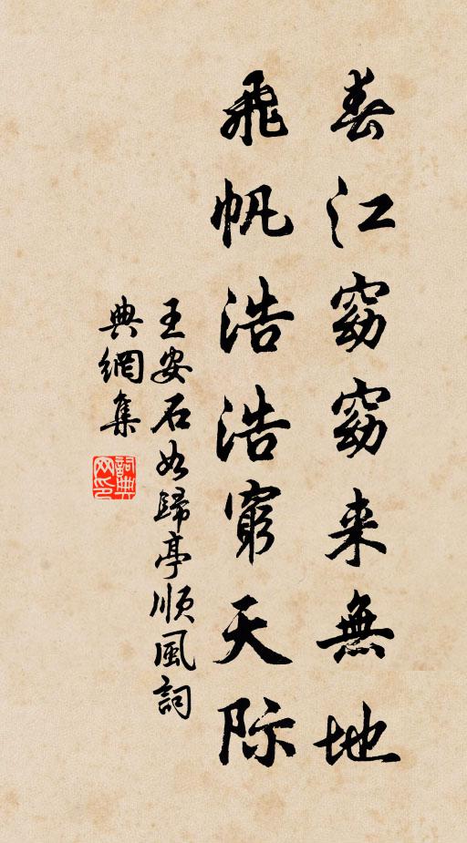 王安石春江窈窈來無地,飛帆浩浩窮天際書法作品欣賞