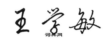 駱恆光王學敏行書個性簽名怎么寫