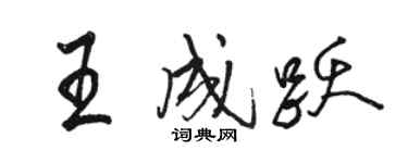 駱恆光王成躍行書個性簽名怎么寫