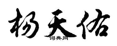 胡問遂楊天佑行書個性簽名怎么寫