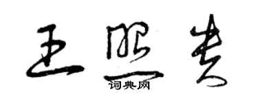 曾慶福王照貴草書個性簽名怎么寫