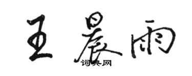 駱恆光王晨雨行書個性簽名怎么寫