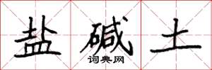 袁強鹽鹼土楷書怎么寫