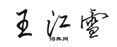 駱恆光王江雪行書個性簽名怎么寫