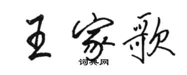 駱恆光王家歌行書個性簽名怎么寫