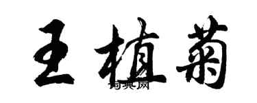 胡問遂王植菊行書個性簽名怎么寫