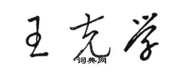 駱恆光王克學草書個性簽名怎么寫