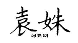 丁謙袁姝楷書個性簽名怎么寫