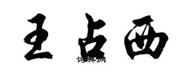 胡問遂王占西行書個性簽名怎么寫