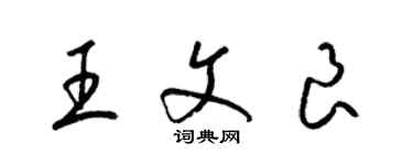 梁錦英王文良草書個性簽名怎么寫