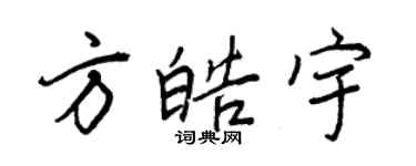 王正良方皓宇行書個性簽名怎么寫