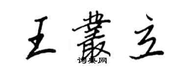 王正良王叢立行書個性簽名怎么寫