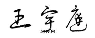 曾慶福王宇庭草書個性簽名怎么寫