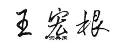 駱恆光王宏根行書個性簽名怎么寫