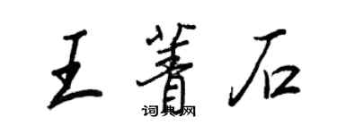 王正良王菁石行書個性簽名怎么寫