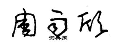 朱錫榮周雨欣草書個性簽名怎么寫