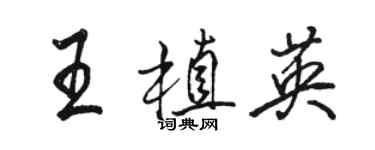 駱恆光王植英行書個性簽名怎么寫