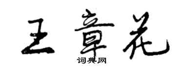 曾慶福王章花行書個性簽名怎么寫