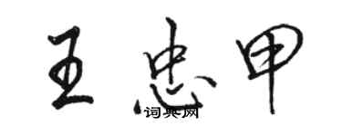 駱恆光王忠甲行書個性簽名怎么寫