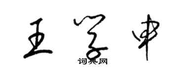 梁錦英王學申草書個性簽名怎么寫