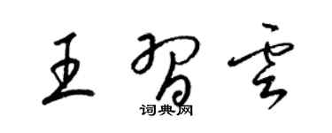 梁錦英王習雲草書個性簽名怎么寫
