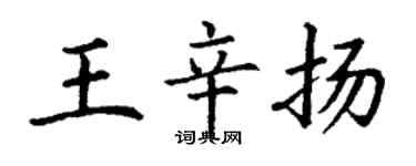 丁謙王辛揚楷書個性簽名怎么寫