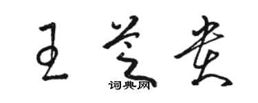 駱恆光王芝貴草書個性簽名怎么寫
