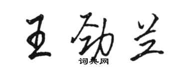 駱恆光王勁蘭行書個性簽名怎么寫