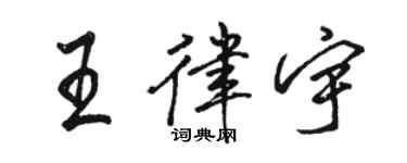 駱恆光王律宇行書個性簽名怎么寫