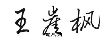 駱恆光王崖楓行書個性簽名怎么寫