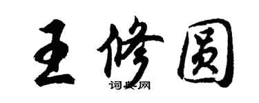 胡問遂王修圓行書個性簽名怎么寫