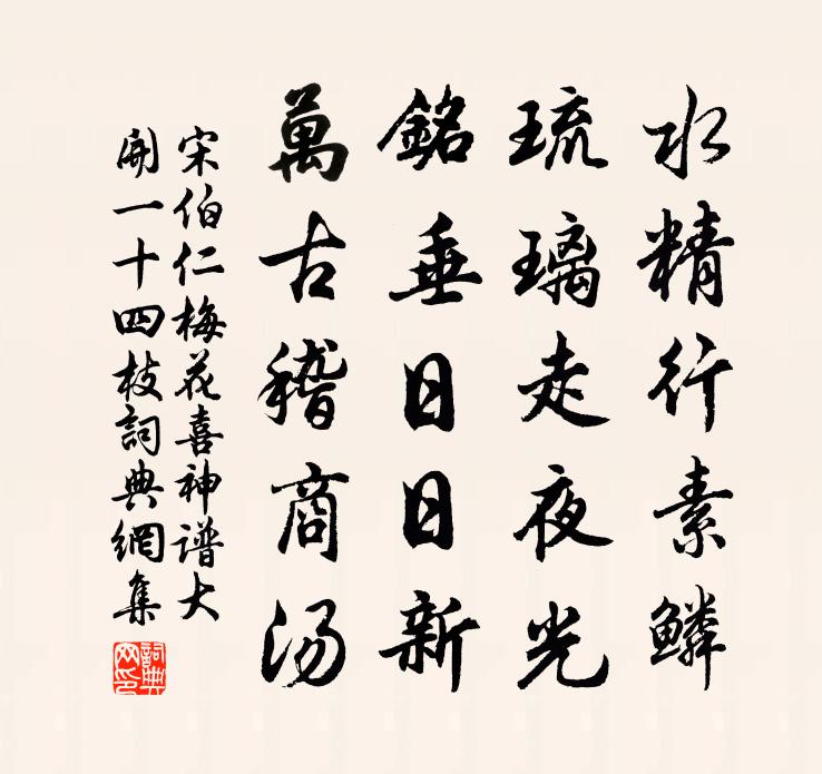 宋伯仁梅花喜神譜大開一十四枝書法作品欣賞