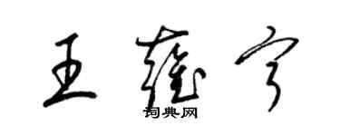 梁錦英王雍寧草書個性簽名怎么寫