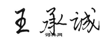 駱恆光王承誠行書個性簽名怎么寫
